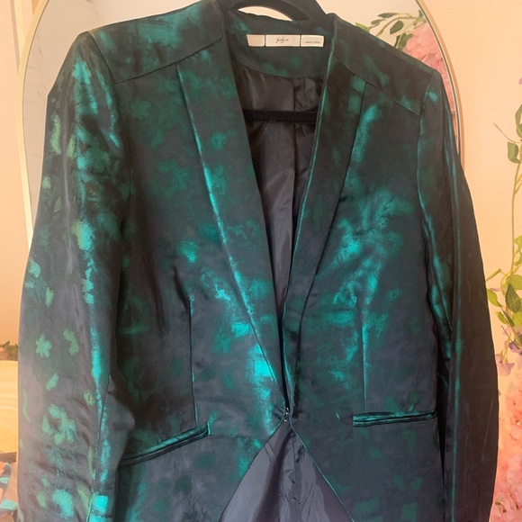 Green silk suit jacket - Picture 3 of 3